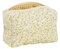 Aikeis trousse de maquillage matelassée, élégante trousse de maquillage florale, matériau en coton doux, beaucoup d'espace pour les pinceaux de maquillage et les outils de beauté (jaune), doublure à c