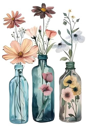 HLEIUKT Peinture par Numéros pour Adulte, DIY Peinture Numero Enfants, Fleur Paint by Numbers avec Peinture Acrylique pour Décoration de la Maison 40 x 50 cm Sans Cadre