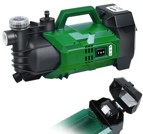 Witlight Akku Wasserpumpe für Makita akku 18V, Gartenpumpe mit 2800 L/h Förderleistung, 22m Förderhöhe, 6m Ansaughöhe, 2.2 Bar Druck für Bewässerung, Entwässerung(Ohne Akku)