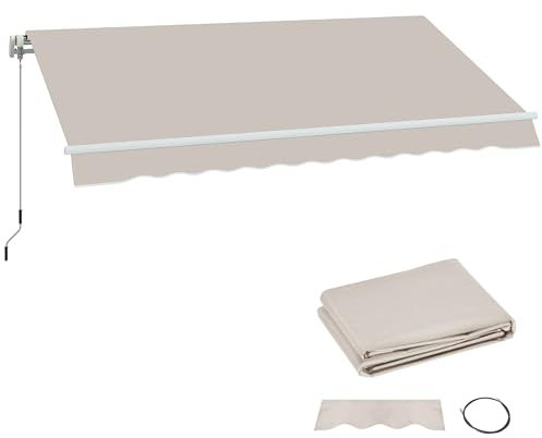 Outsunny Tenda di ricambio per tenda, impermeabile, UPF 50+, per tenda da giardino da 3 x 2,5 m (solo tessuto), colore: bianco crema
