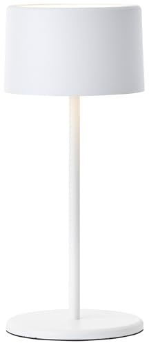 Brilliant LED Tischlampe in weiß Dimmbar & mit Akku Mobile Innenleuchte mit drei-Stufen-Touchdimmer Warmweißes Licht, stilvolles Design, energiesparend & flexibel einsetzbar - per USB aufladbar