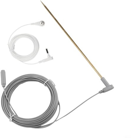 Kit de varilla de conexión a tierra de cobre de 30 cm de longitud con cable de tierra de 16 m para esteras de puesta a tierra, mantas, almohadillas, suministros