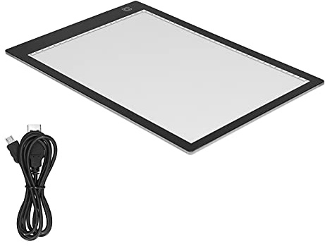 ANKROYU LED-Kopiertafel, Grafiktablett, A4, tragbar, leicht, einstellbare Helligkeit, USB-betriebene Lichtbox zum Nachzeichnen, Zeichnen, Skizzieren, Animation, Kalligraphie, Weiß,