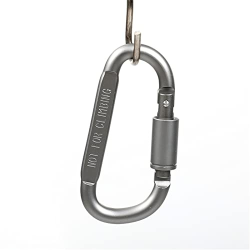KFGISD, Aluminum Carabiner D Shape Hanging Buckle With Lock Backpack Buckle Key Ring Snap Claw Outdoor Travel Camping Hiking Accessories,Mountaineering Buckles(Hd911silver)