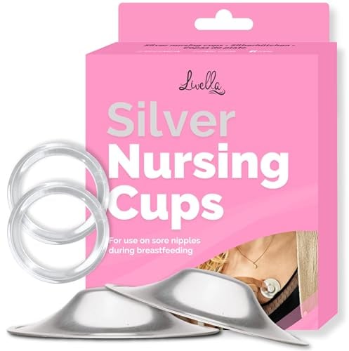 Livella Coppette d'Argento 999 Massiccio - Paracapezzoli Allattamento - Dispositivo Medico CE - Made in Germany - Protezione Naturale Capezzoli e Seno - Sollievo Post Partum - Taglia Unica Comfort