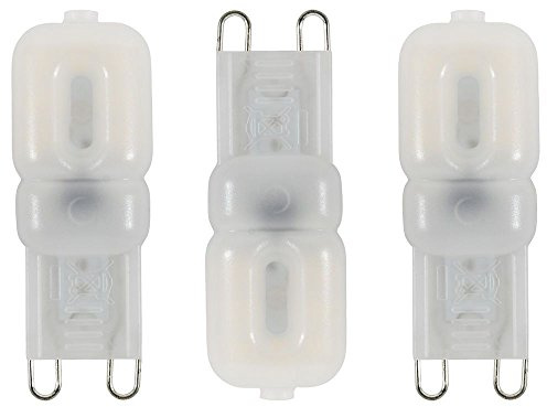 LITECRAFT 2 Watt G9 Capsule LED Light Bulbs, Pack of 3 | 3000K Warm White LED, Non Dimmable