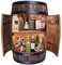 weeco Holzfass gebürstetes Holz mit LED Beleuchtung - Wein Rack, Flasche Halter Tisch - Fassbar mit tür 82x50cm, Geschenk für einen Mann, Weinregal theke Hausbar handgemacht Vintage-Stil Weinfass Bar