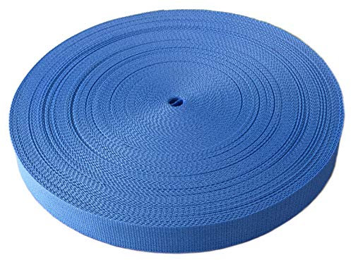 Schnoschi Gurtband Polypropylen 2 Meter lang – viele Verschiedene Breiten und Farben 10mm 15mm 20mm 25mm 30mm 40mm 50 mm (Mittelblau, 25 mm)