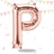 FUNXGO Folienballon Buchstaben Rosegold P - Buchstaben Luftballon Klein P - ca. 40cm Nur Luftfüllung - Ideal für Geburtstag, Hochzeit & Party Deko - Ballon Buchstabe P Rosegold