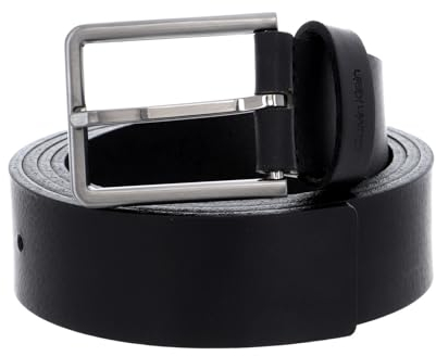 Calvin Klein Herren Gürtel 3,5 cm Essential Belt Ledergürtel, Schwarz (Black), 80 cm