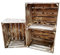 Teramico Holzkiste 50 x 40 x 30cm - Vintage-Look geflammt - Weinkiste Obstkiste Set Dekoration (3er Set, Ohne Ablage)