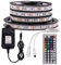 GQL 12V RGB LED Strip Lights, 5050 60LEDs Strips Self Adhesive Tape, 44 Key Remote IR Controller + Power Supply Rope Light Kit-IP21 Waterproof (5m, Not Waterproof)