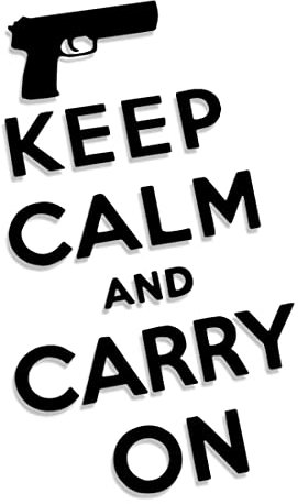 Decus Shop Keep Calm and Carry on Weapon L 0243 (schwarz) // Sticker OEM JDM Style Aufkleber
