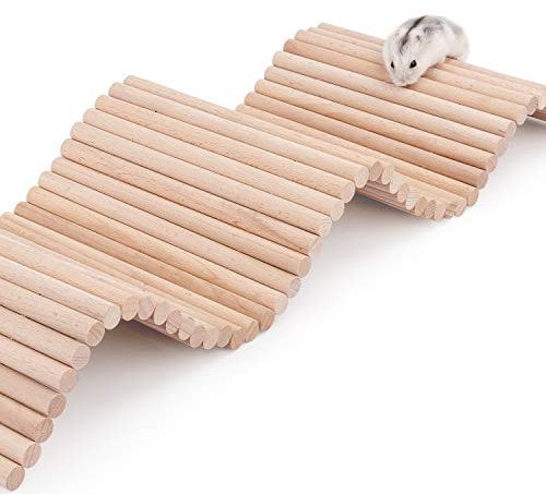 Niteangel Hamster Kletterleiter Holz Hängebrücke für Meerschweinchen Ratten Igel Rennmäuse Maus Zuckergleiter und andere Kleintiere (groß)