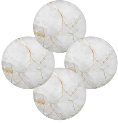 ATTX Goldene Marmor Textur Runde Tischsets für Esstisch, Kreis Tischsets, Platzsets für Küchentisch Set für 6