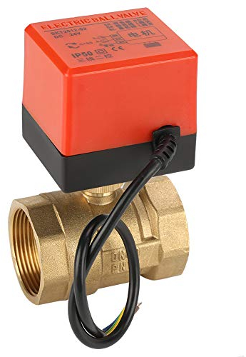 24V DN40 Motorisierter Kugelhahn, G1-1/2 DN40 Gewinde Messing Elektrischer Kugelhahn Mit Antrieb 2 Wege 3 Kabel DC24V Kugelhahn, Für Klimaanlage, Wasser/Gas/Öl-Regelsystem
