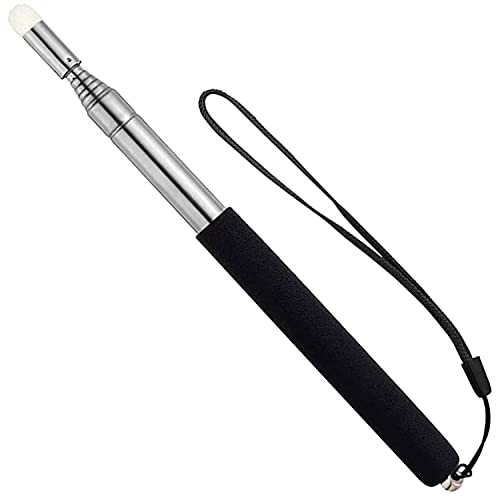 100CM Largo Puntero Telescópico para Profesor con Cordón de Mano, Puntero de Enseñanza para Aula Puntero de Mano Extensible Puntero Retráctil Puntero de Pizarra Blanca de Mano (Negro)