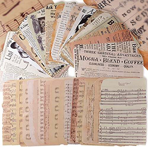 50Feuilles Papier Journal Vintage Scrapbooking Papeterie Décoratifs Rétro DIY Album Photo Décoration pour Artisanat Scrapbooking