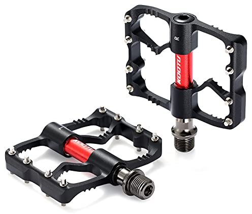 KOOTU Mountainbike Pedale, 9/16 Flache Fahrradpedale Aluminiumlegierung, abgedichtete Lager, Flache Pedale für MTB Rennrad Fahrrad (schwarz)