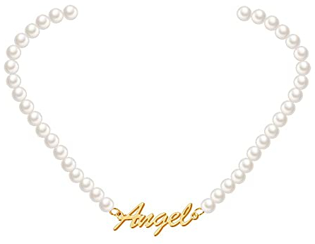 MissChic Perle Namenskette, Kette mit Name,Silber/Vegoldet Personalisierte Perle Kette, Geschenk für Freuen, Herren, Freundin, Mutter, Schwester