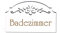DEKO-LANDO Badezimmer Schild Türschild selbstklebend Ornamente Holz weiß Vintage Bad Türdeko 155 x 95 mm, 15,5 x 9,5 x 0,5 cm