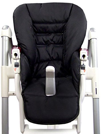 BAMBINIWELT Ersatzbezug Sitzkissen Bezug kompatibel mit Peg Perego Prima Pappa-Diner (schwarz)