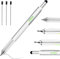 6 in 1 Multifunktions Kugelschreiber, Werkzeug Stift Büro Gadgets für Männer, Geschenke für Männer, Multi-Tool-Stifte Vatertagsgeschenk für Männer, Weihnachtsgeschenke für Männer, Handwerker (Silber)