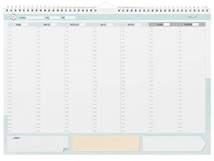 Mr. Wonderful Mr, Wonderful, Organizador semanal por horas, Todos tus planes, Multicolor