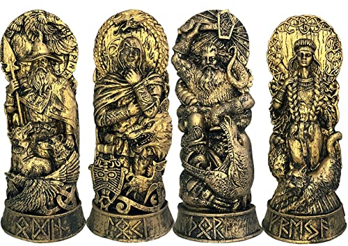 O·Lankeji Freya Statue Norse Götter Harz Altar Statuen Antike griechische Mythologie Götter Statue Scandinavian Pantheons Götter Skulptur for Home Collection Bücherregal Orament Geschenk (Size : E)