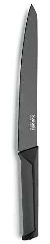 Kuppels BLACK Fleischmesser, 20 cm, gehärteter Klingenstahl, rostfrei | Extra scharf, schnitthaltig, polierte Klinge, durchgehender Erl, schwarzes Finish, höchste Profiqualität