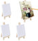 Mini Canvas and Easel Set with Mini Wooden Easel - 4 Pcs Adjustable Mini Artist Easel & 8x8cm Blank Art Canvas Boards for Kids Painting, Craft Decorating, Oil Acrylic Artists