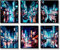 Japanische Wandkunstdrucke Set mit 6 japanischen Stadt-Nachtlandschaft, Neon-Poster, Mode, moderne Illustration, Wanddekoration, Tokio-Nachtstraßen, Bild, Foto, Schlafzimmer (20.3x25.4 cm, ungerahmt)
