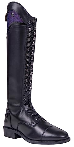 QHP Hailey Junior Special Edition - Stivali da equitazione con lacci, Nero , 39 EU