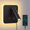 ERWEY Leselampe Wandmontage Bett,LED Wandleuchte mit Schalter und USB-Aufladung,3W 4000K+5W 3000K Bettlampe Wandlampe Leselicht Schwenkbar für Schlafzimmer,Schwarz