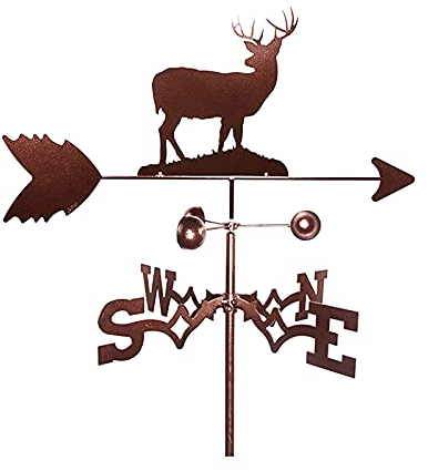 Wetterfahne Design Hirsch Retro Wetterfahne Windrichtungsanzeige Hof Windmesswerkzeuge Wetterhahn Edelstahl Langlebig Mit Anti-Rost-Beschichtung