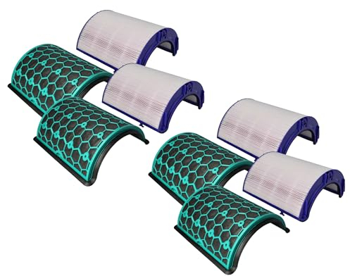 vhbw 4-teiliges Filter-Set Ersatz für Dyson 968707-04, 968708-04, 968707-05, 968708-05 für Luftreiniger - HEPA-Filter, Aktivkohlefilter