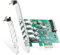Binardat Tarjeta de expansión PCIE a 4 puertos USB 3.0, autoalimentada, soporte de perfil bajo, adaptador de controlador de concentrador USB 3 para Windows 10/11