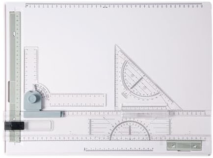 JISADER Tablero de dibujo A3, tablero de mesa de dibujo portátil multifuncional con accesorios de movimiento paralelo, mesa de dibujo métrica