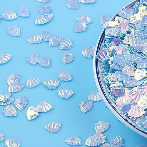 Golden Sequins Slim Filler Paillettes Glitter Confetti Sea Shell Nailsart Case Making Accessories DIY Decorations-Golden Aquamarine-50g 7mm