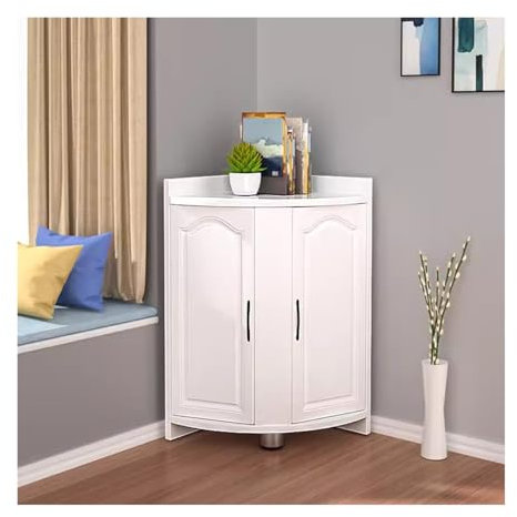 Linmeas-753 Dreieckiger Schrank, Eckschrank, Wohnzimmer-Ecklagerregal, Eckdreieck-Aufbewahrungsschrank (Color : B)