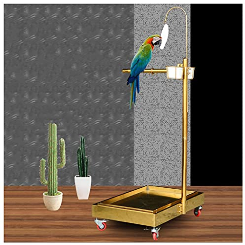 Luxus-Vogelkäfig aus Edelstahl für Papageien, siebenförmiges Regal, anhebbar, großer und mittelgroßer Papageienständer mit Bremse, Papageien-Vogelregal, Vogelbedarf, Vogelkäfig für Turteltauben, Fink