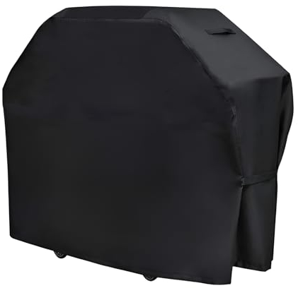 Funda Barbacoa Exterior Impermeable, Funda Protectora para Barbacoa de Gas, Cubierta para Barbacoa Gas Oxford, Funda para Barbacoa Universal Negro Anti-Viento/Anti-Polvo/Anti-Humedad(145x61x117 cm)