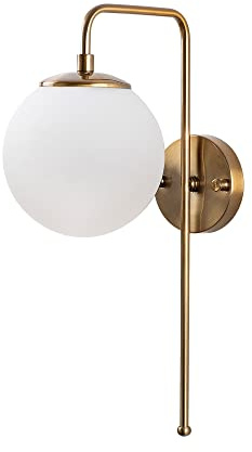 Opviq Elegant Wall Lamp with Metal Body & Glass Cap, Vintage Copper Finish, 15 x 28 x 43 cm | E14 Socket, Max 40W | Perfect for Modern & Scandinavian Decor