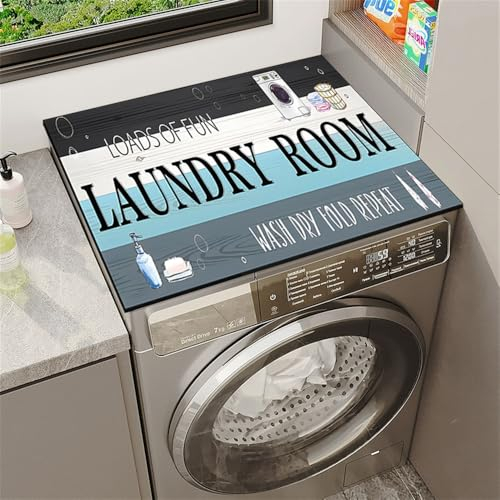 Highdi Housse de Protection pour Machine à Laver Top, Coussin de Machine à Laver Antidérapant Housse de Machine à Laver pour Machine à Laver Ou Sèche-Linge (Gris-Bleu,40 * 40cm)