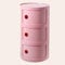WEIDPHL Table De Chevet Ronde, Table De Chevet avec 3 Tiroirs, Table D'appoint, Armoire De Rangement avec Porte Coulissante pour Salon, Chambre À Coucher, Salle De Bain,Rose