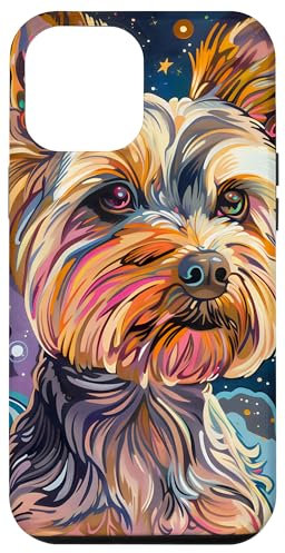 iPhone 13 Pro Max Galaxy Aesthetic Yorkie Dog Case