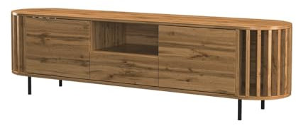 BDW Kommode, Eiche WOTAN, RTV Schrank, TV Gerät,180x40x50cm(H) viel Stauraum, Kleiderschrank, Diele, Wohnzimmer, Schlafzimmer Kommode, Multifunktionsschrank, Lamellen