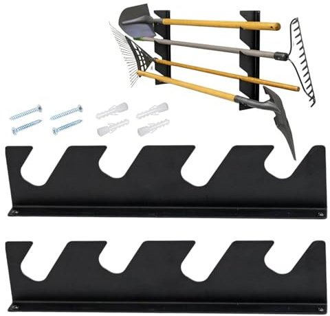 Garden Tool Organiser - Wall Mounted Metal Tool Holder | Storage Rack for Garden Tools from Organisation for Garage, Shed, Tool House