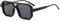 Long Keeper Retro Pilot Sonnenbrille Herren Damen - 70er Jahre Flache Vintage Quadratische Doppel Brücken UV400 Schutz (Helles Schwarzes Grau)