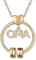 lorajewel Personalisierte OMA MAMA Halskette Kette mit 1-6 Namen Geburtsstein Silber Gold Anhänger Damen Halskette Geschenk für OMA MAMA Weihnachten Muttertag (OMA-gold-2 name)
